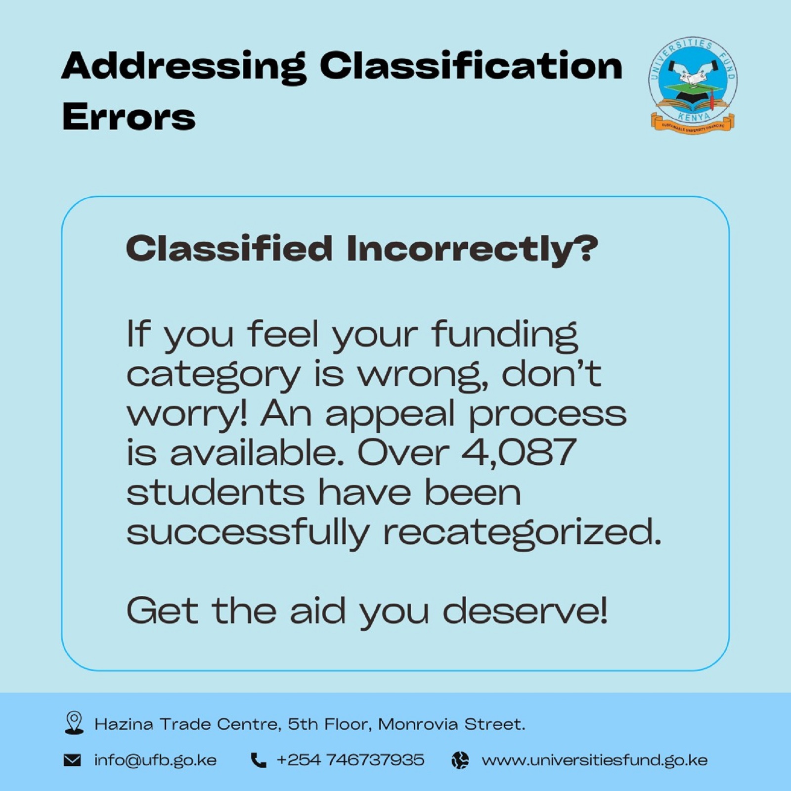 Addressing Classification errors