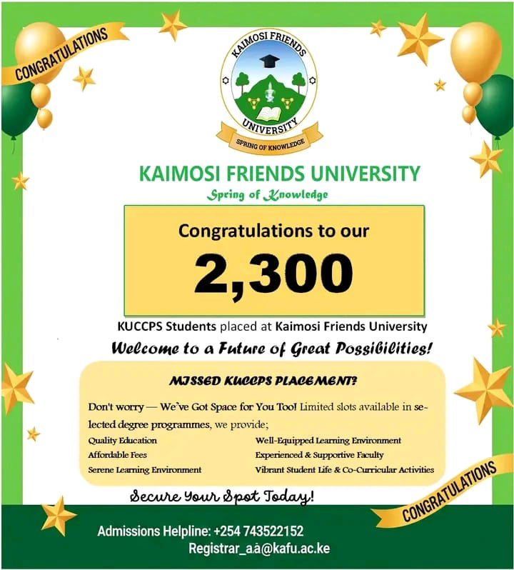 APPOINTMENT OF VICE CHANCELLOR KAIMOSI FRIENDS UNIVERSITY page 0001
