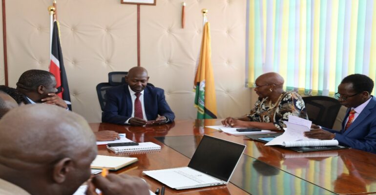 SRC delegation pays a courtesy call to the Vice Chancellor Prof. Mwita in the Vice Chancellor’s Boardroom.